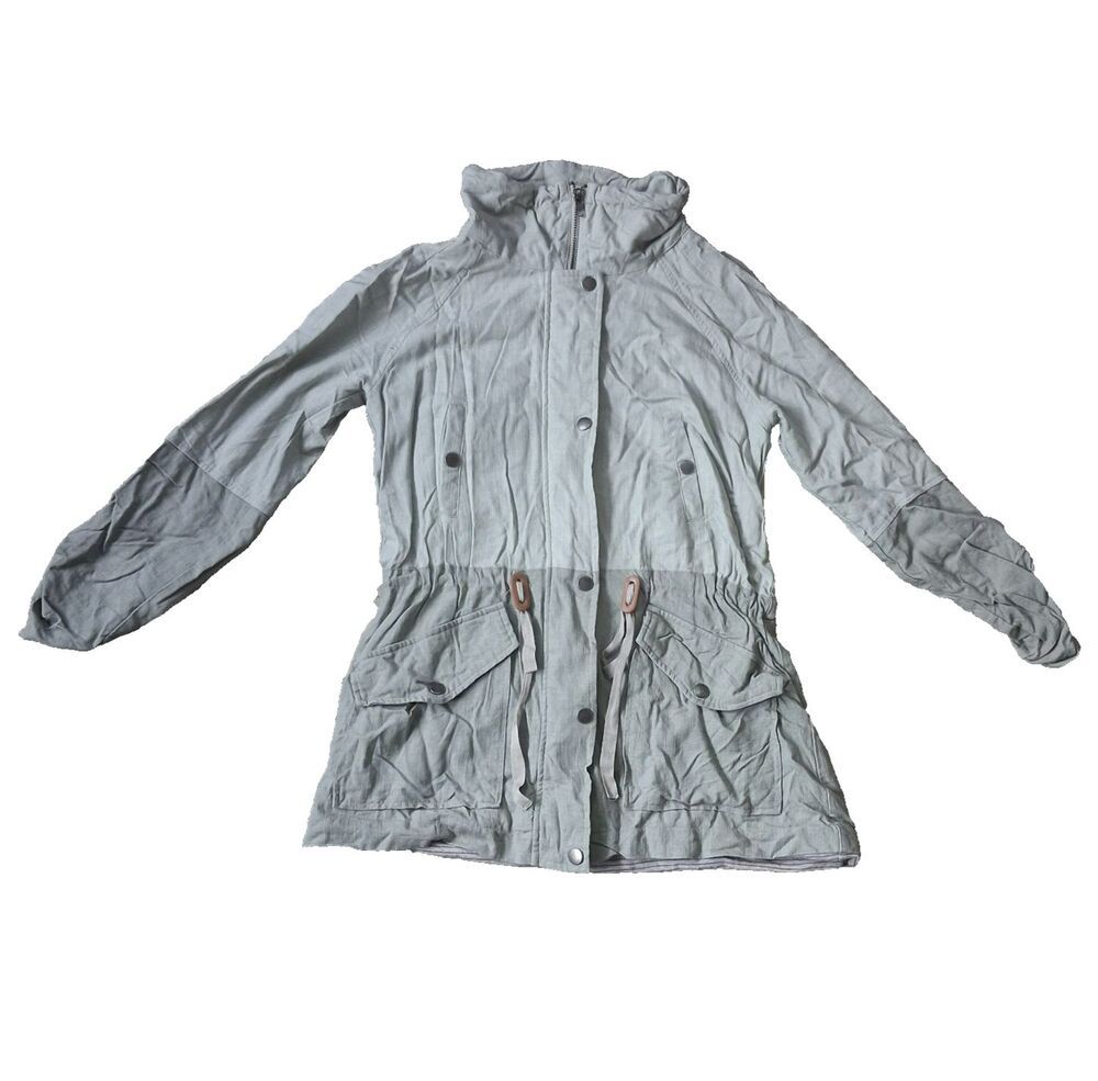 Blu Pepper Women's Olive Green Anorak Jacket Small Drawstring Utility Boho Gorp